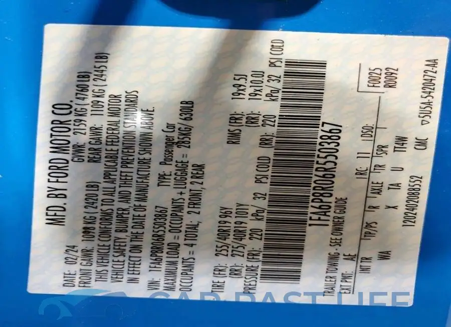 1FA6P8R06R5503867# 12
