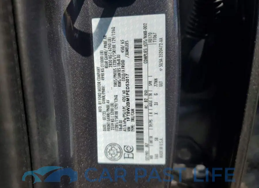 1FT8W2BM1PED53017# 12