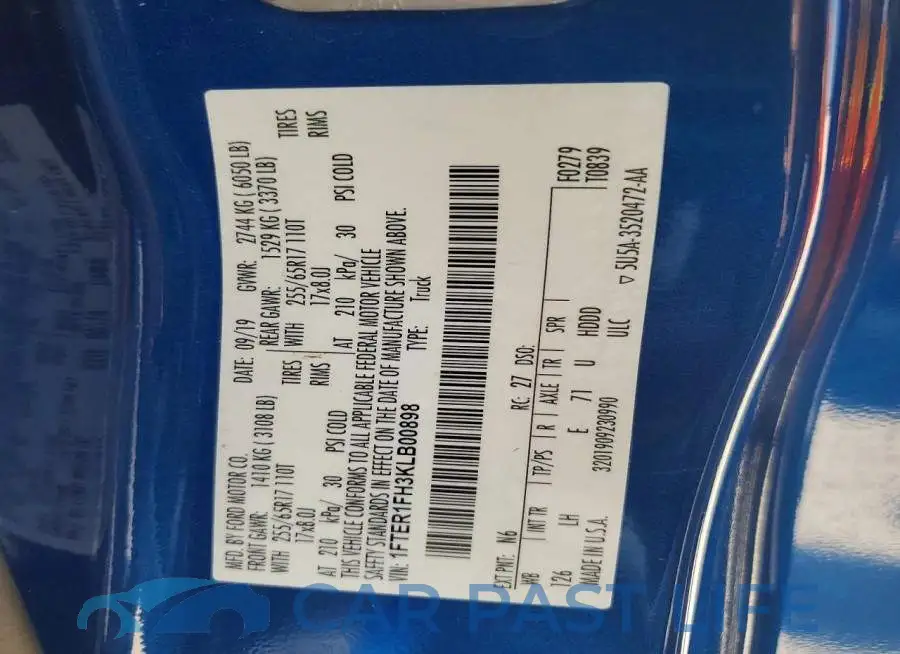 1FTER1FH3KLB00898# 12