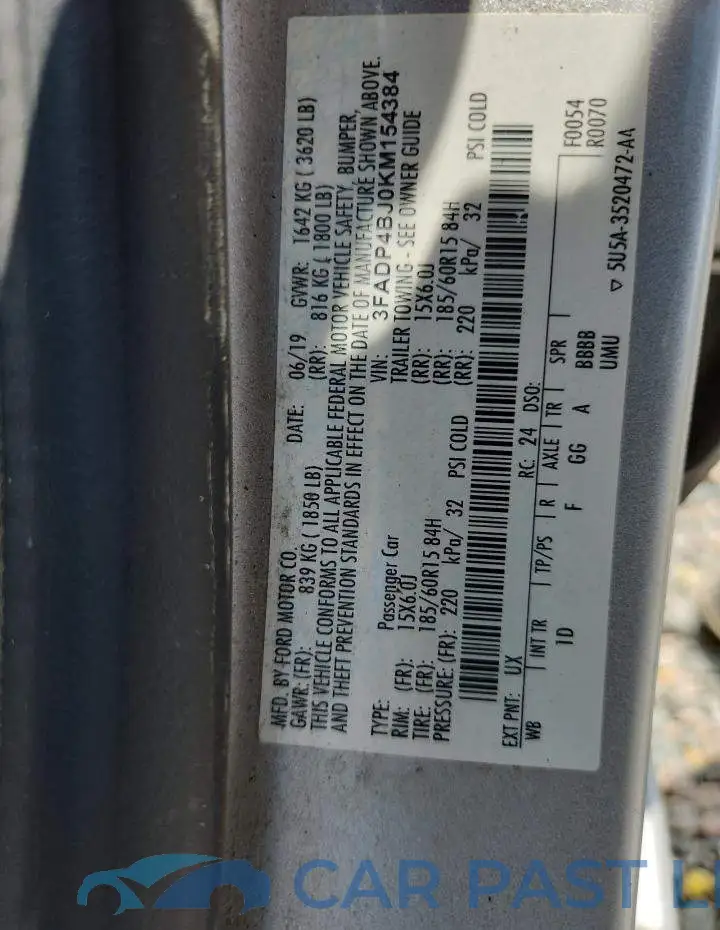 3FADP4BJ0KM154384# 12
