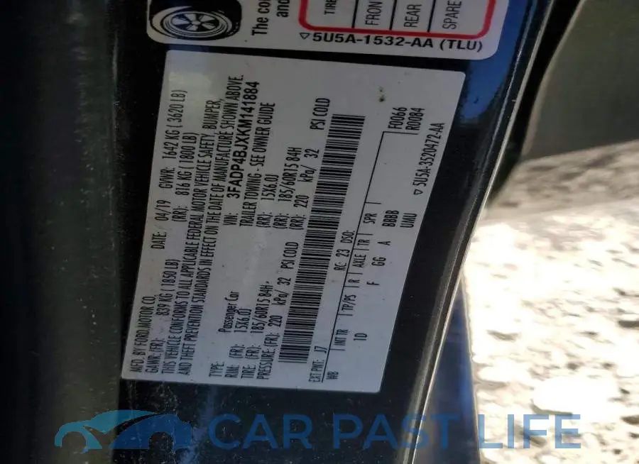 3FADP4BJXKM141884# 12