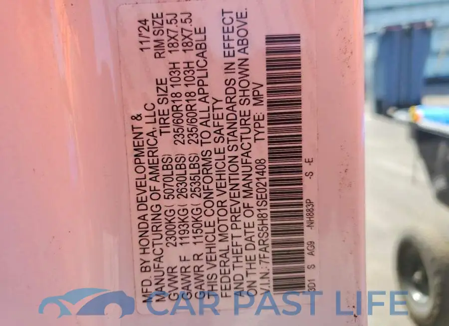 7FARS5H81SE021408# 13