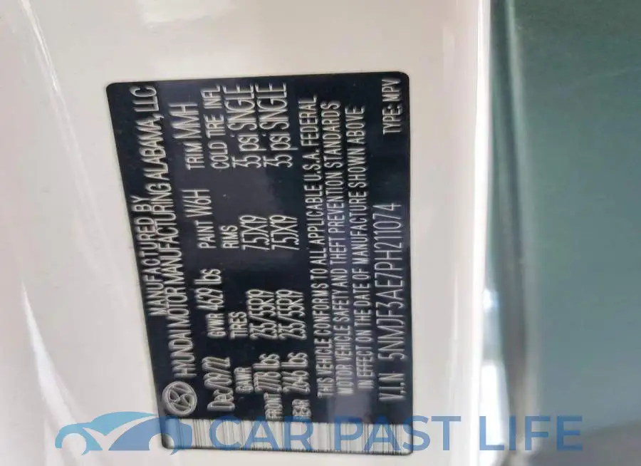 5NMJF3AE7PH211074# 13