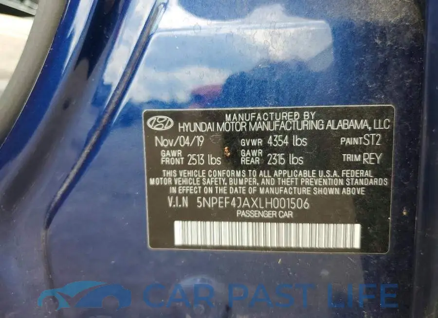 5NPEF4JAXLH001506# 12