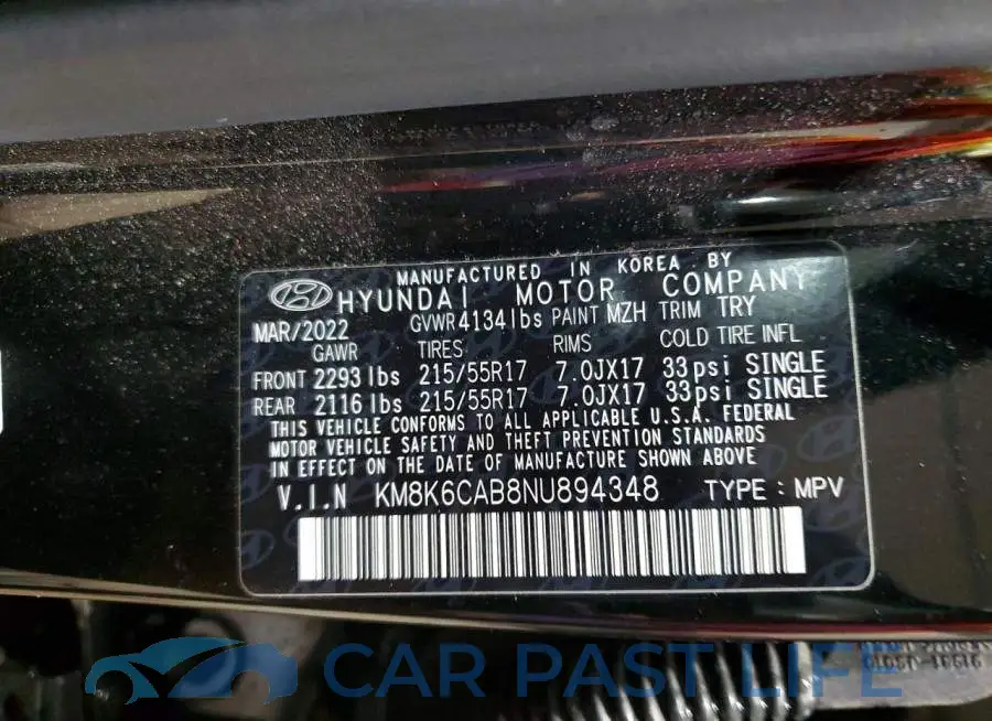 KM8K6CAB8NU894348# 13