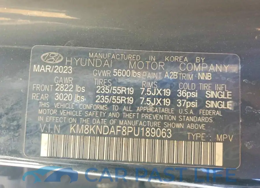KM8KNDAF8PU189063# 14