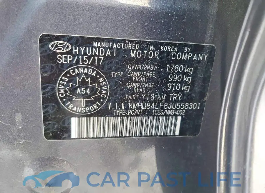 KMHD84LF8JU558301# 13
