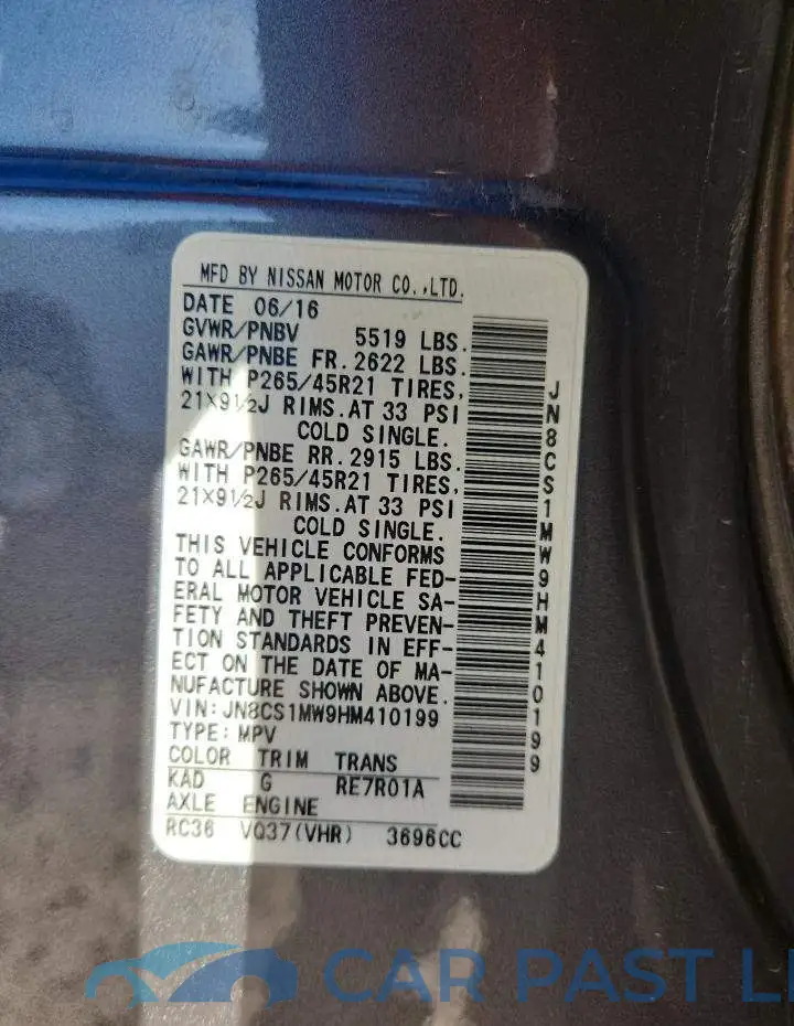 JN8CS1MW9HM410199# 13