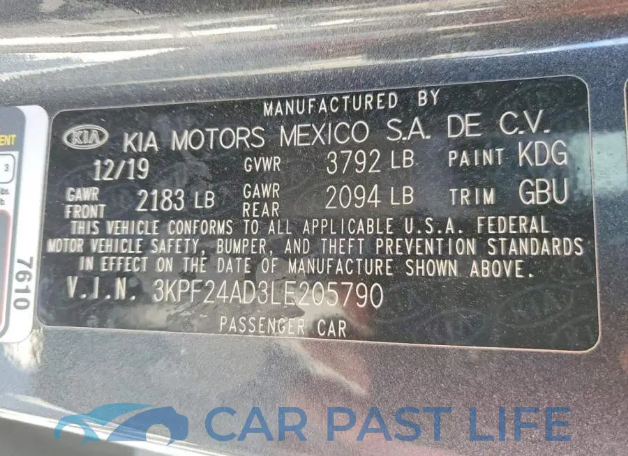 3KPF24AD3LE205790# 13