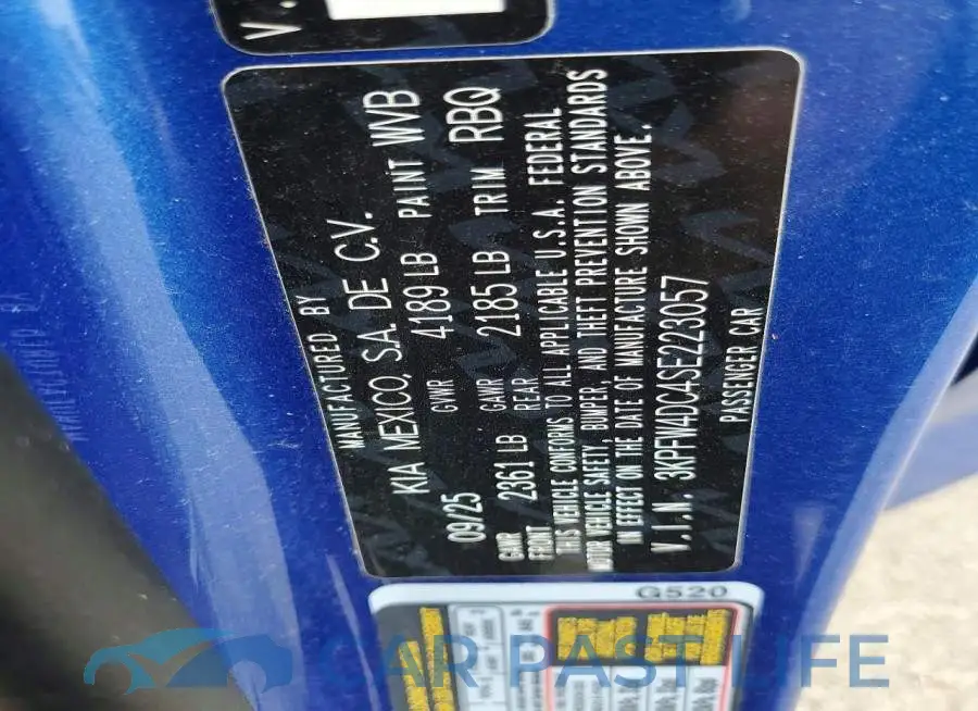 3KPFW4DC4SE223057# 12