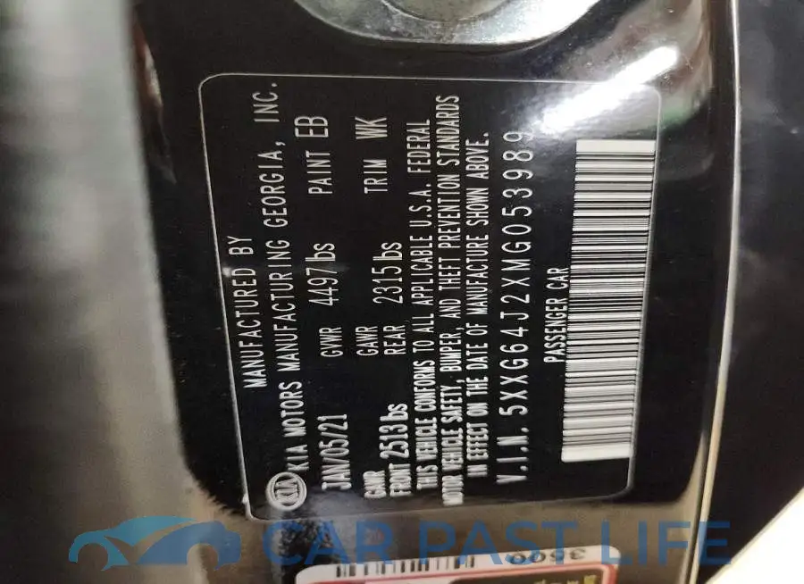 5XXG64J2XMG053989# 13