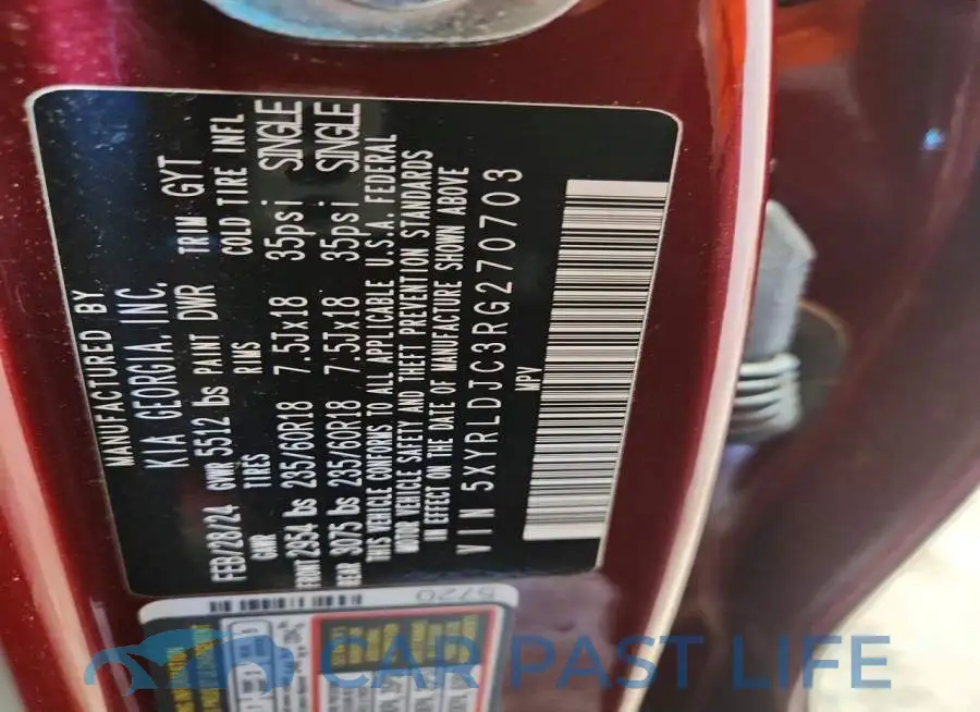 5XYRLDJC3RG270703# 14