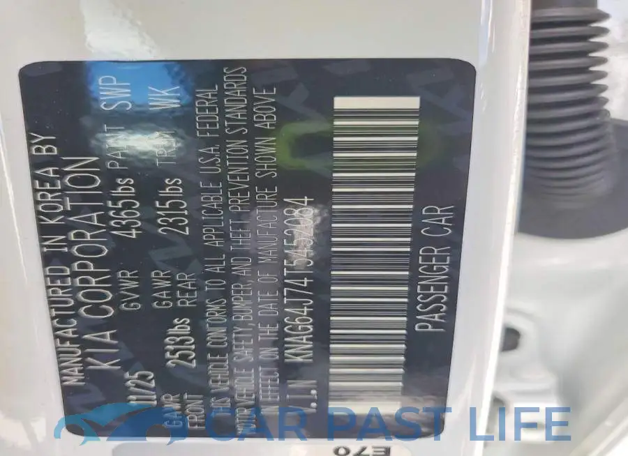 KNAG64J74T5452084# 12