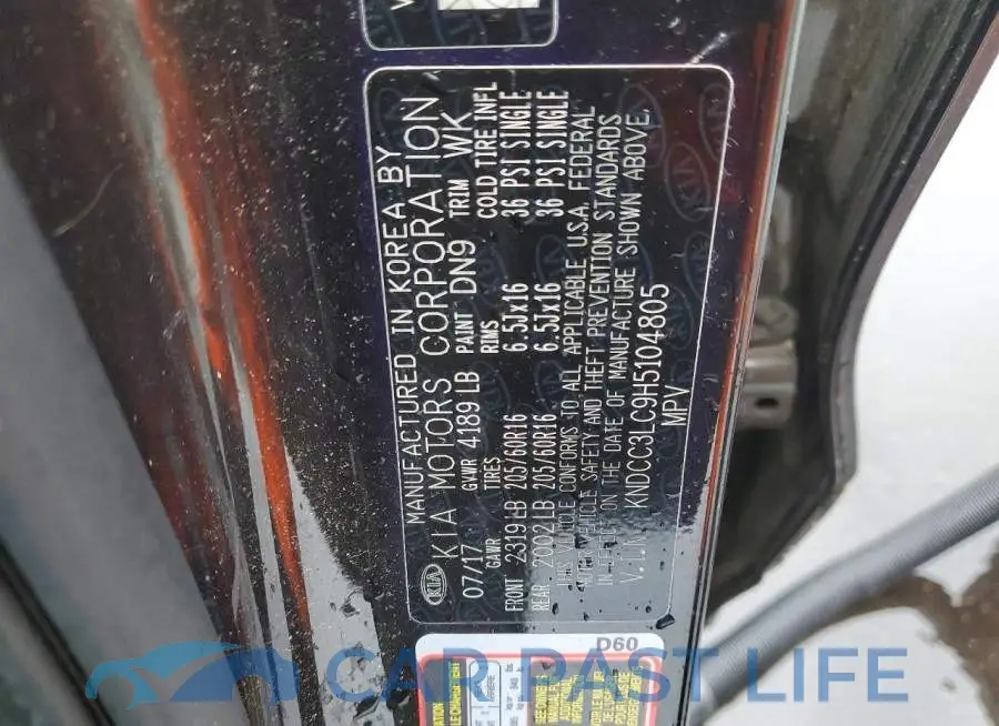 KNDCC3LC9H5104805# 13