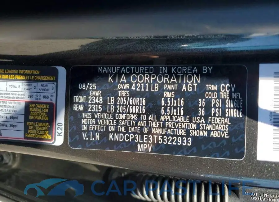 KNDCP3LE3T5322933# 14
