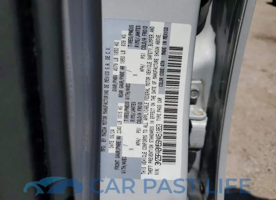 3MZBPABM5SM451853# 12