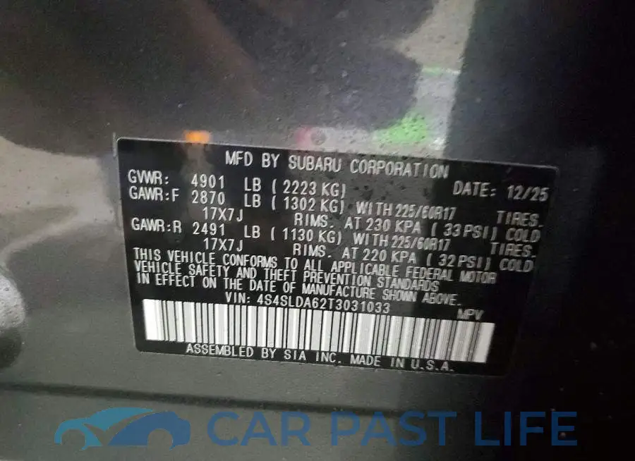4S4SLDA62T3031033# 14