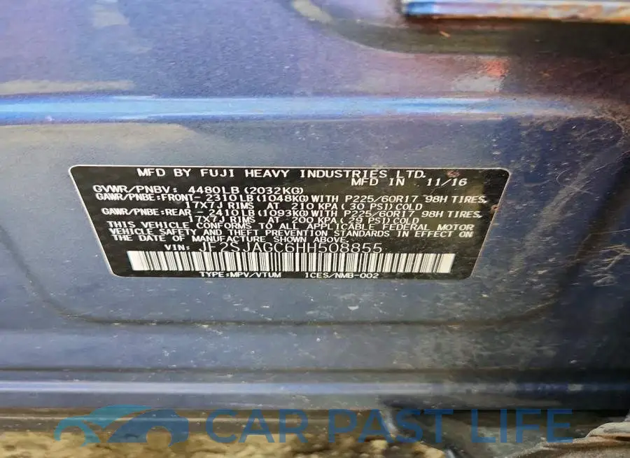 JF2SJAGC6HH508855# 12