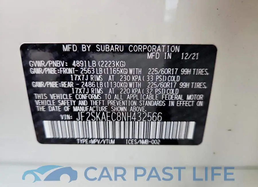 JF2SKAEC8NH432566# 13