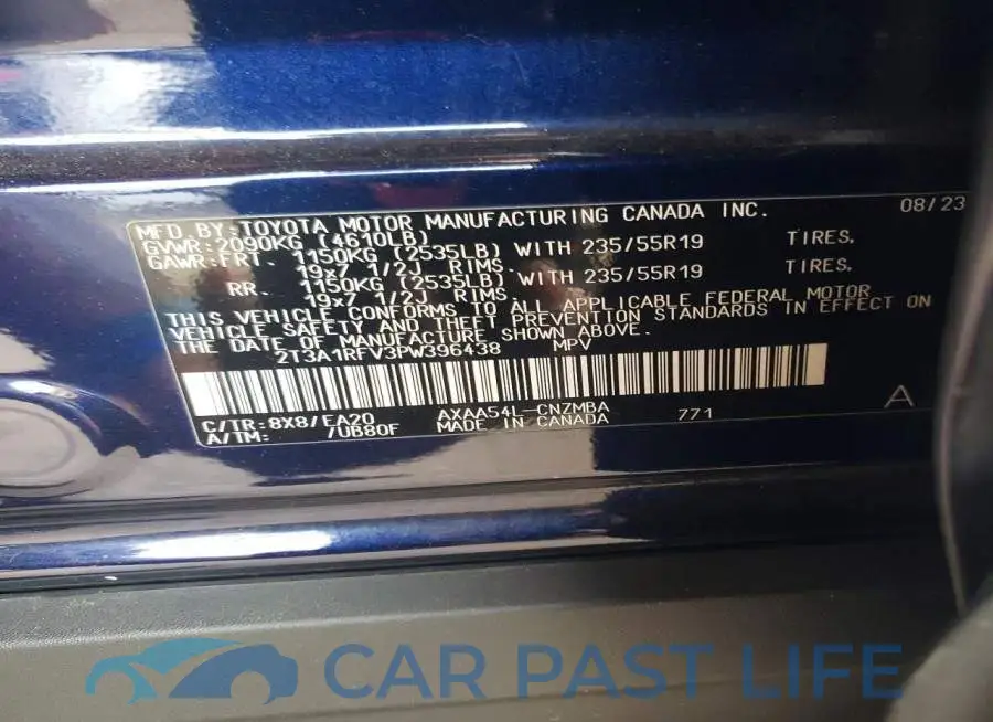 2T3A1RFV3PW396438# 13