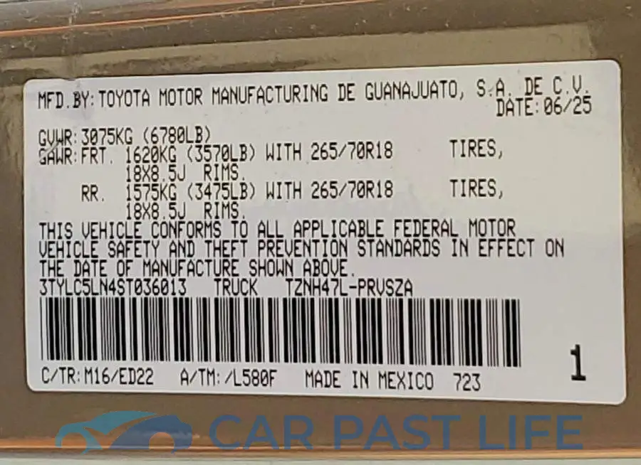 3TYLC5LN4ST036013# 13