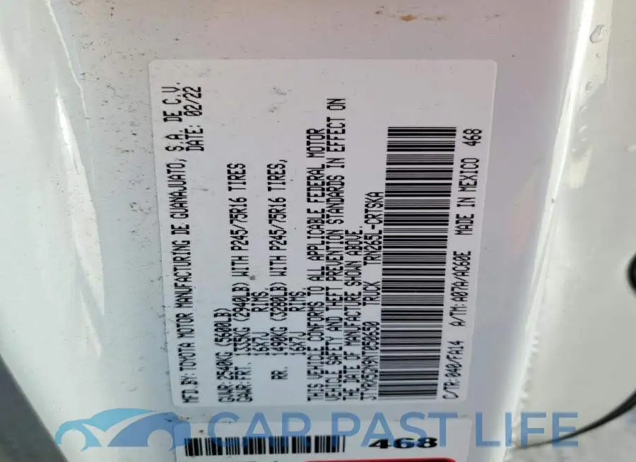 3TYRX5GN9NT050650# 12
