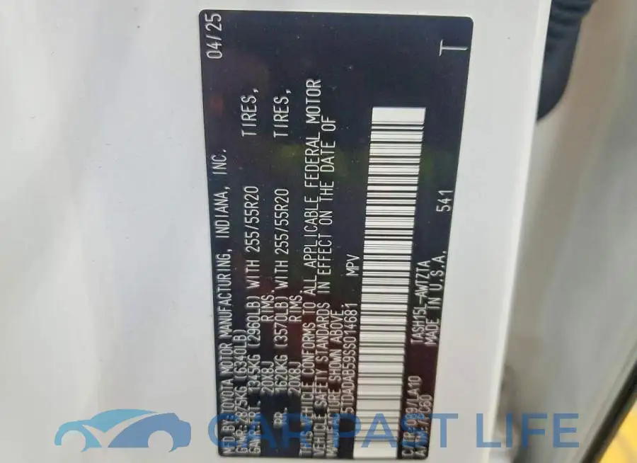 5TDADAB59SS014681# 13