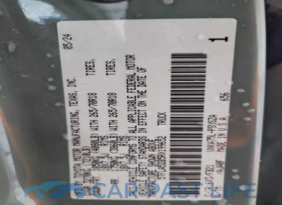 5TFLA5DB5RX199652# 12