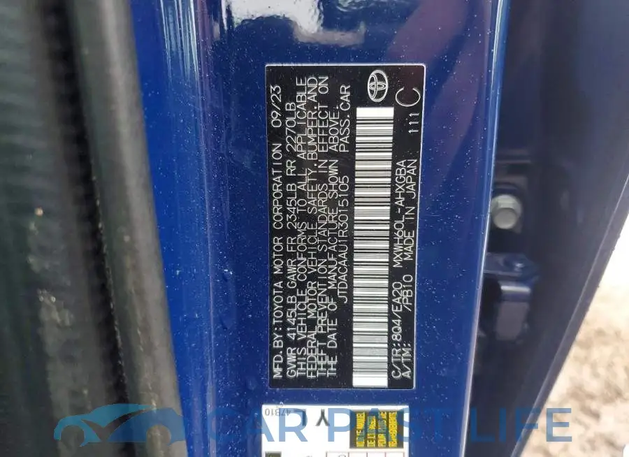 JTDACAAU1R3015105# 12