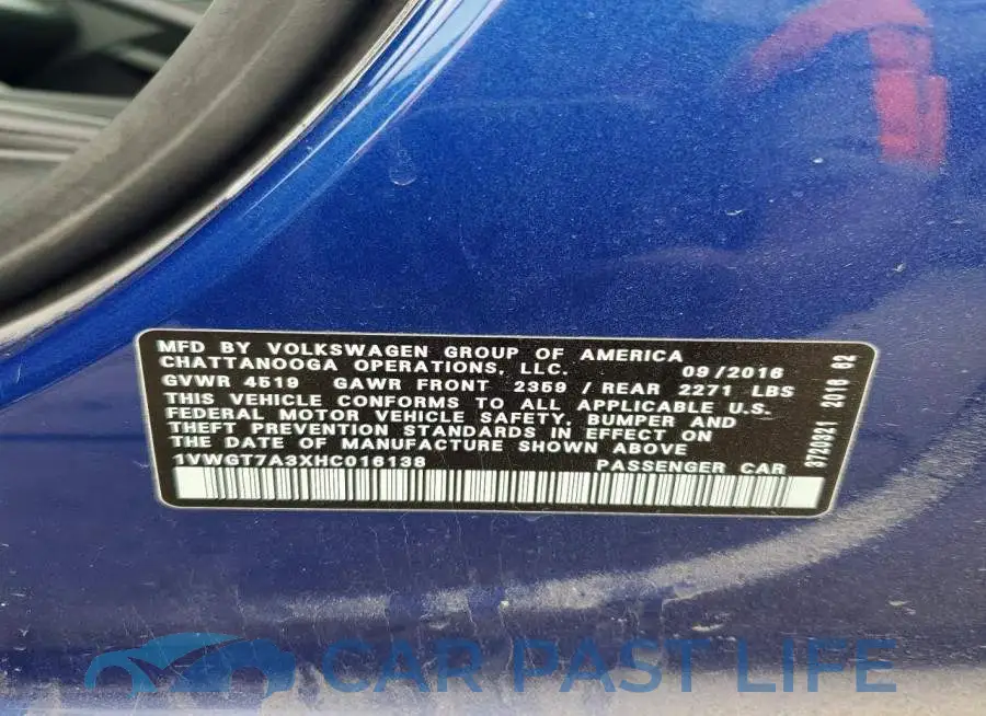1VWGT7A3XHC016138# 13