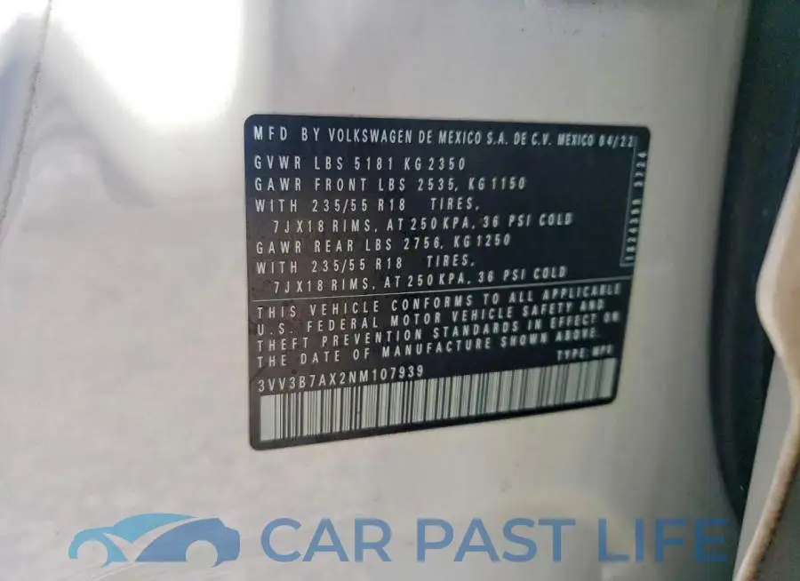 3VV3B7AX2NM107939# 13