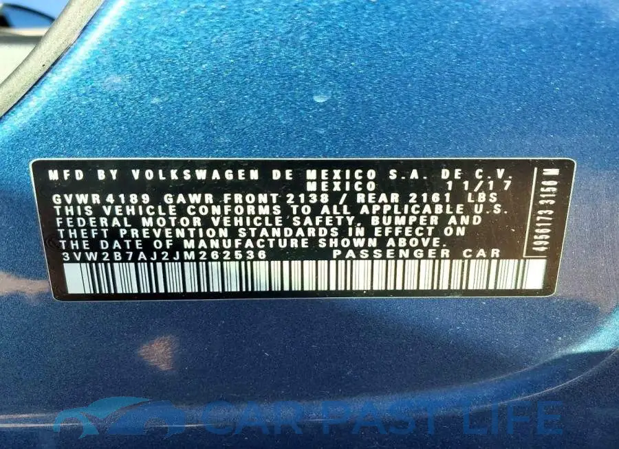 3VW2B7AJ2JM262536# 12