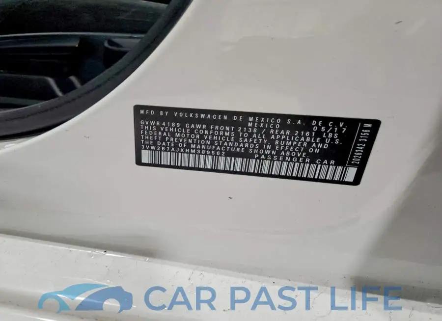 3VW2B7AJXHM389562# 13