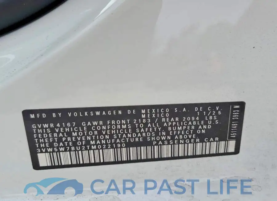 3VW5W7BU2TM022190# 13