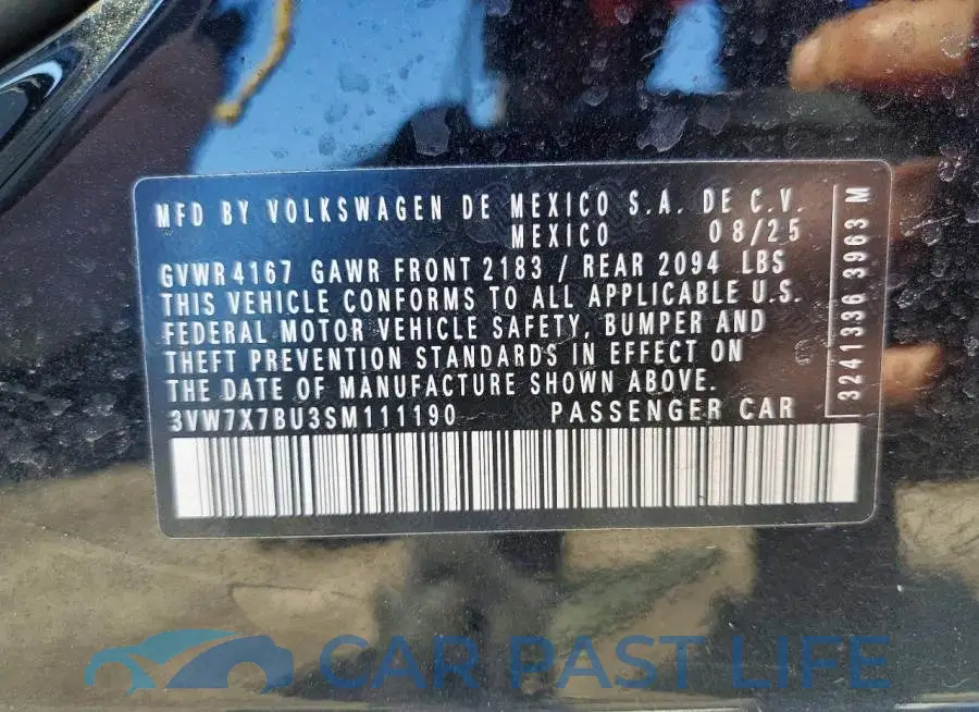 3VW7X7BU3SM111190# 13