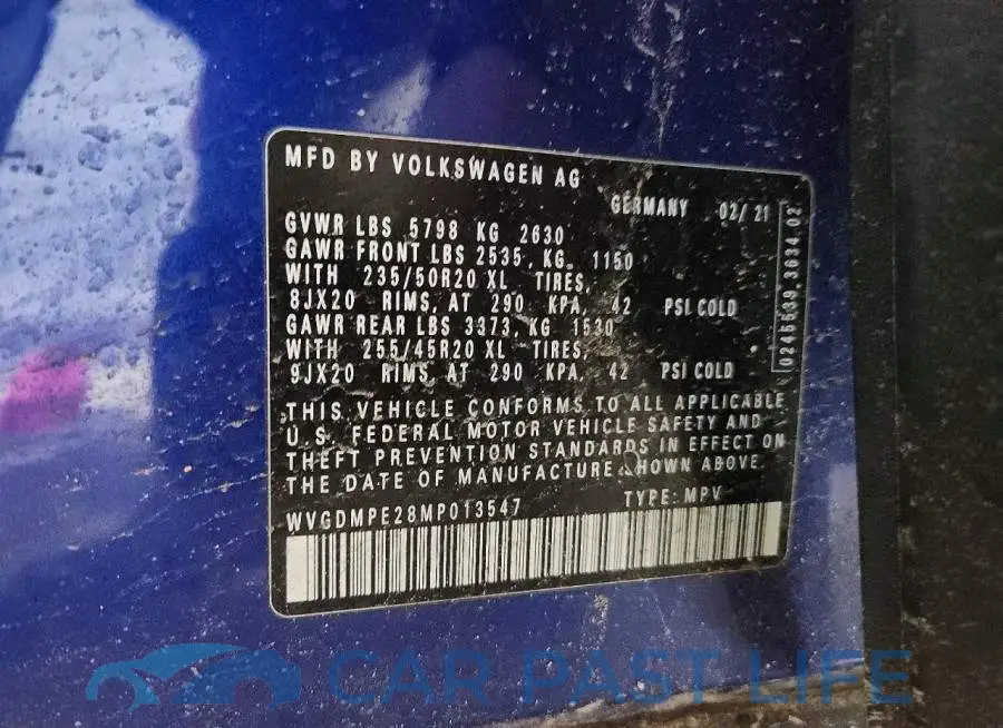 WVGDMPE28MP013547# 12