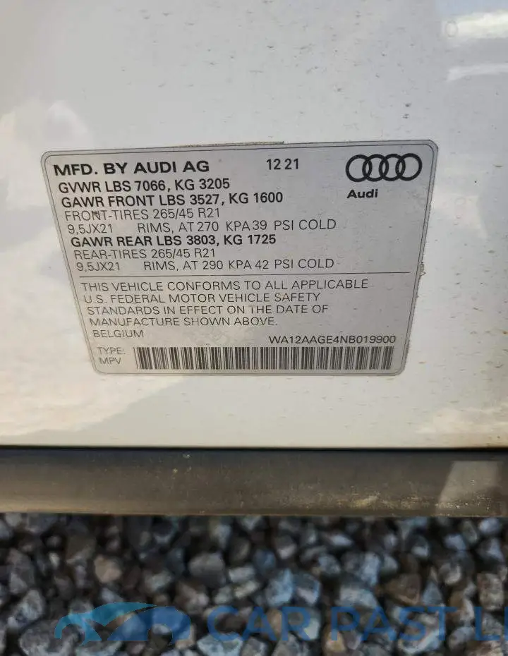 WA12AAGE4NB019900# 13