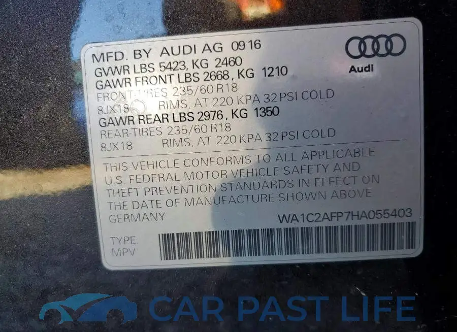 WA1C2AFP7HA055403# 13