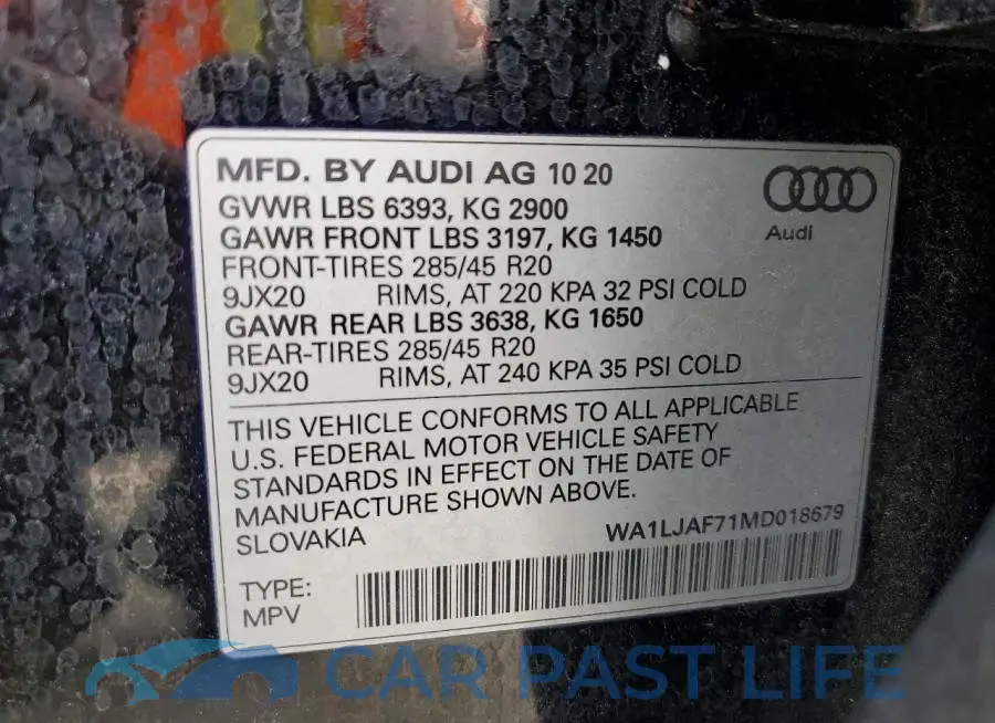 WA1LJAF71MD018679# 13