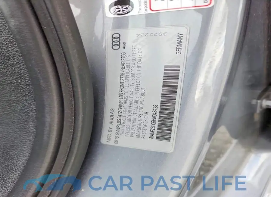 WAUF2BFC5HN048428# 12