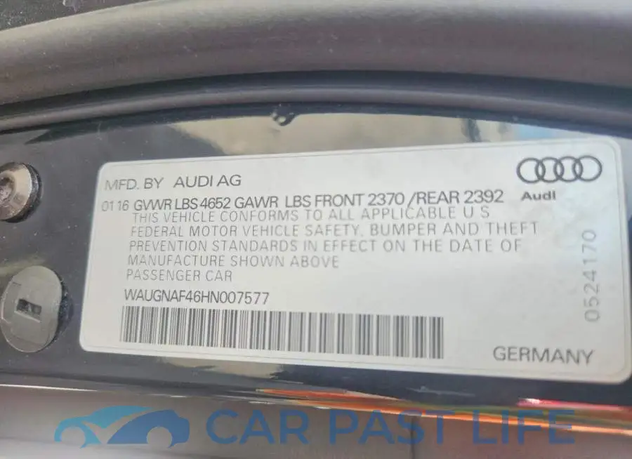 WAUGNAF46HN007577# 12