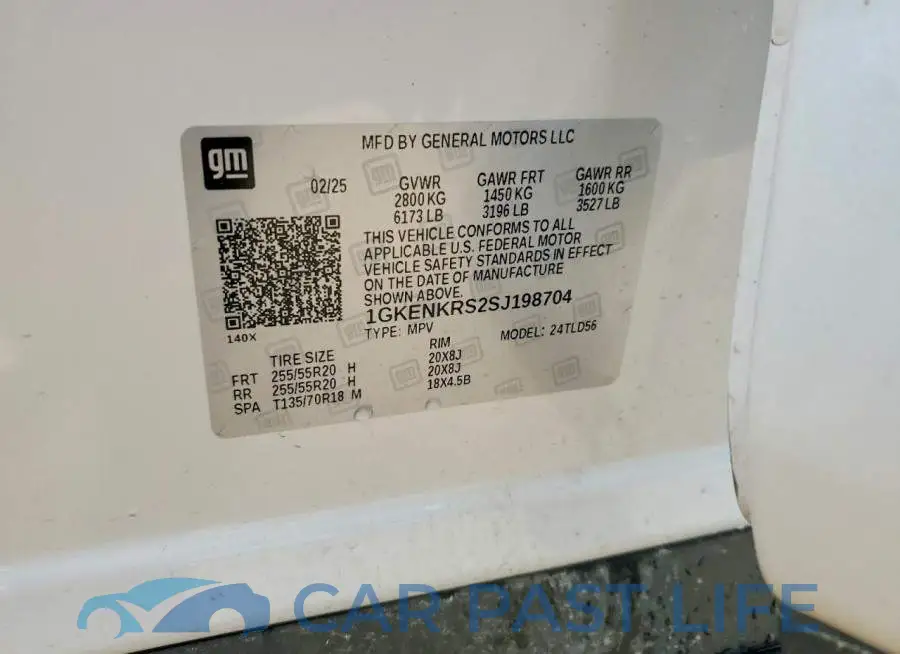 1GKENKRS2SJ198704# 13