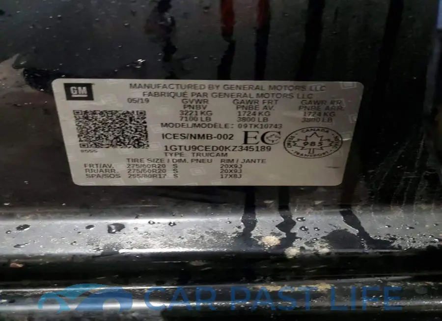 1GTU9CED0KZ345189# 12