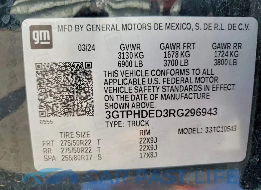 3GTPHDED3RG296943# 12