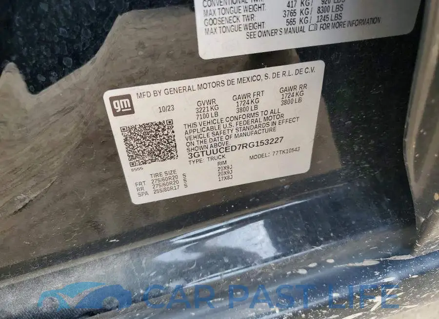 3GTUUCED7RG153227# 12