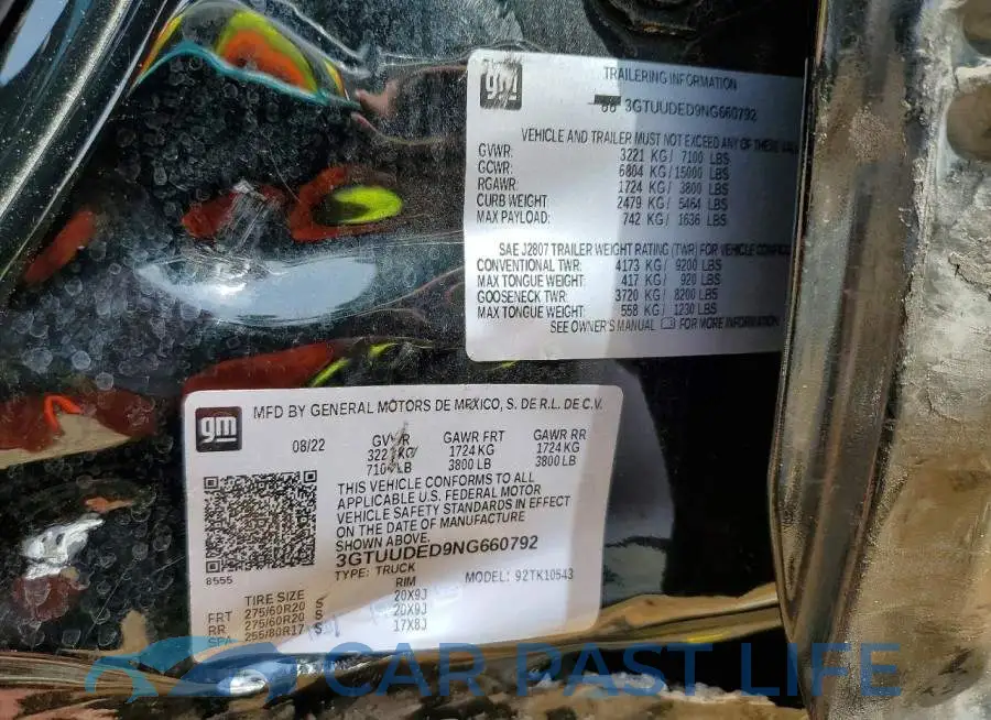 3GTUUDED9NG660792# 12
