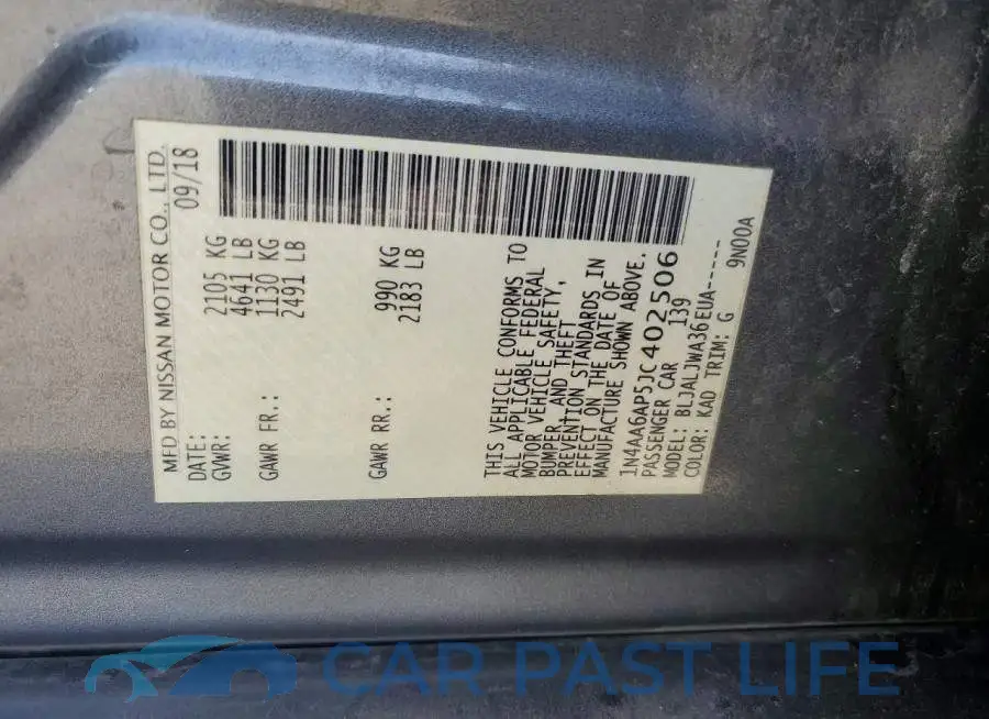 1N4AA6AP5JC402506# 12