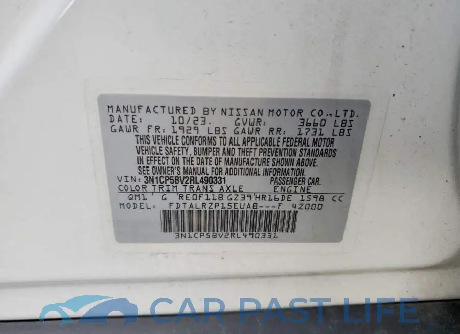 3N1CP5BV2RL490331# 12