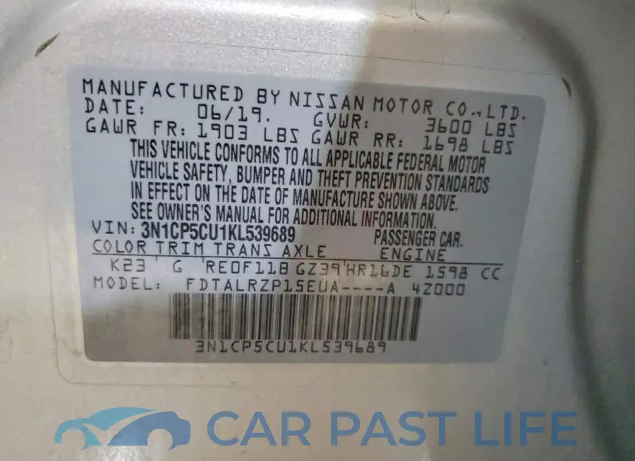3N1CP5CU1KL539689# 14