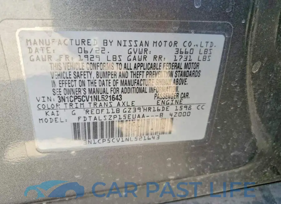 3N1CP5CV1NL521643# 14
